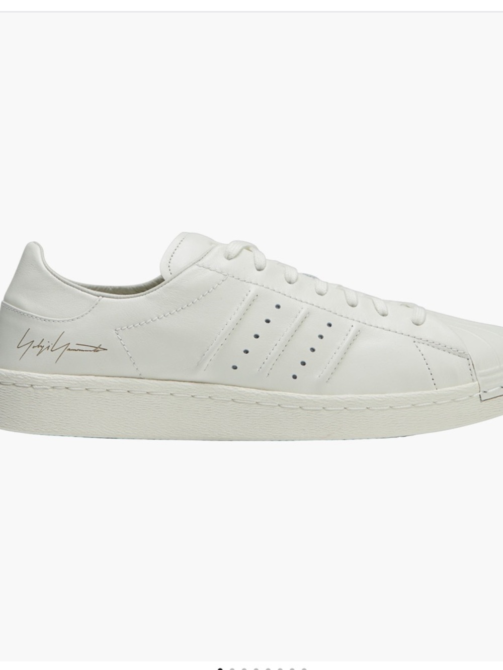 ADIDAS Y-3 SUPERSTAR Yohji Yamamoto White Leather Low-Top Sneakers Size 7 - Picture 3 of 11